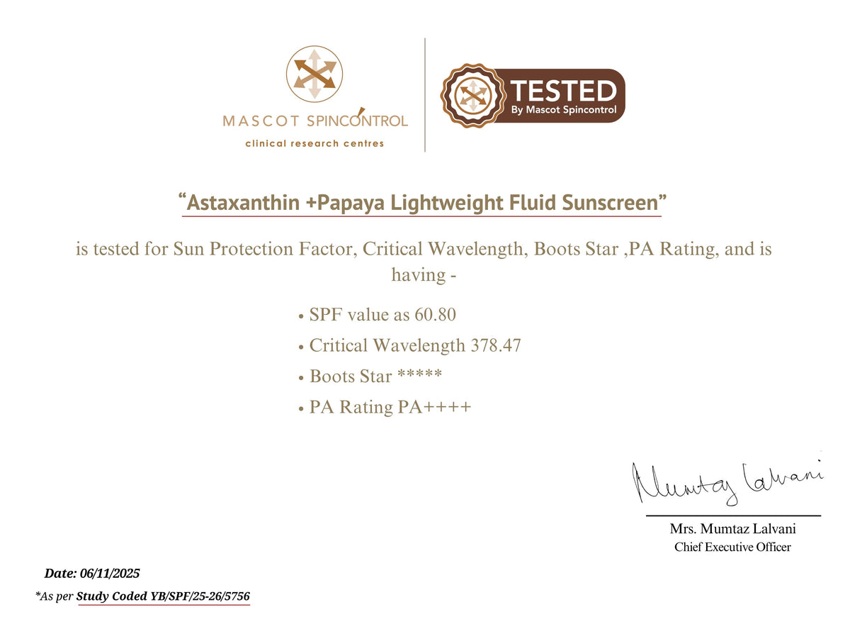 Product testing certificate